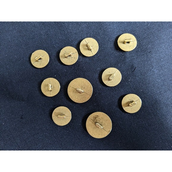 RARE Bronze brass Ralph POLO set 10 Gold Blazer Suit Jacket Replacement Buttons. - Picture 7 of 8